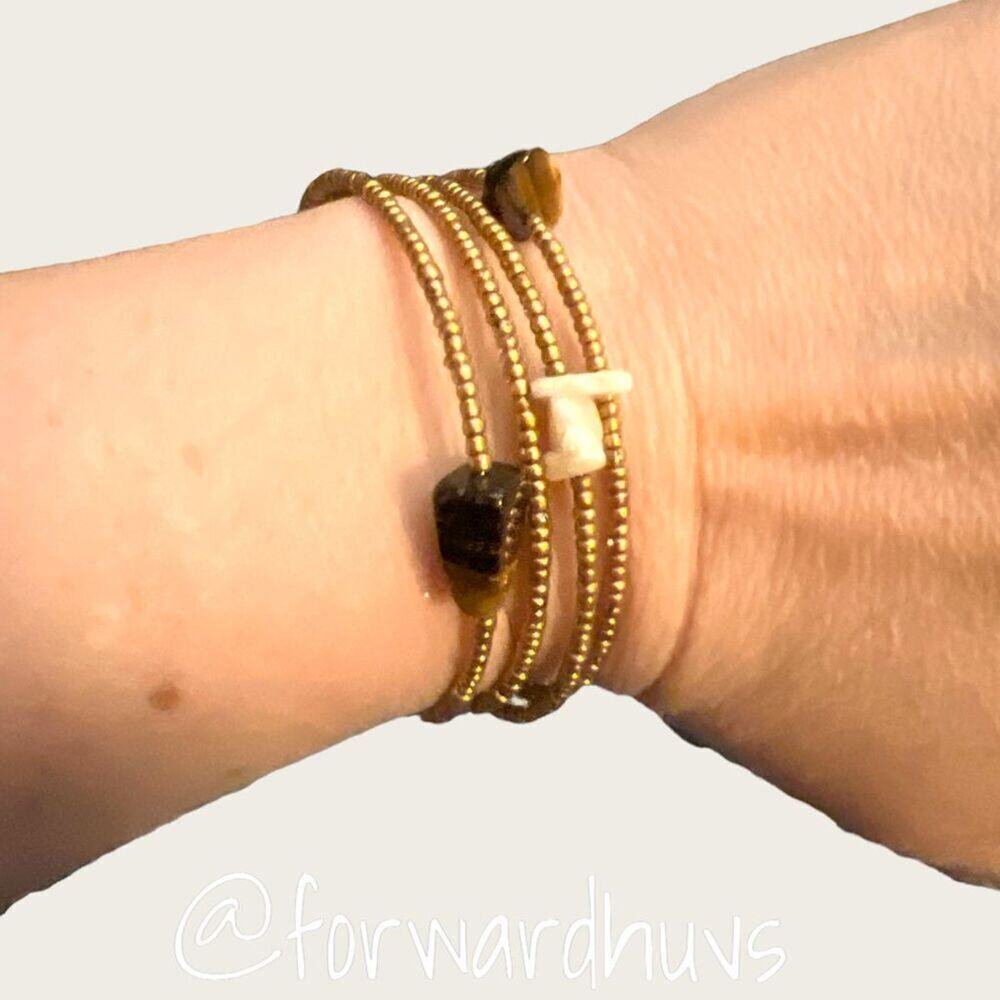 Bundle Sale 3 for $15 | Seed Bead and Stone Wrap Bracelet